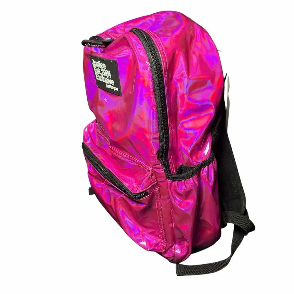 Justice Pink Iridescent Holographic Backpack Just Be You